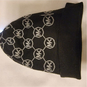 MICHAEL KORS EUC Black Logo Beanie - OS